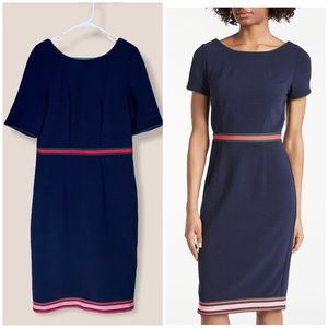 Boden Kaia Ottoman Dress, Navy/Multi Stripe